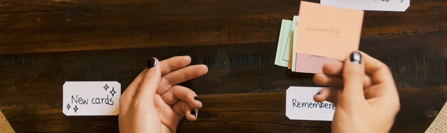 Reviewing the final new card.